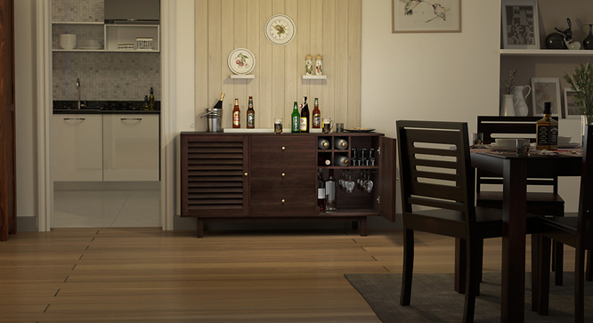 Toronto Sideboard Cum Bar Unit(Mahogany)